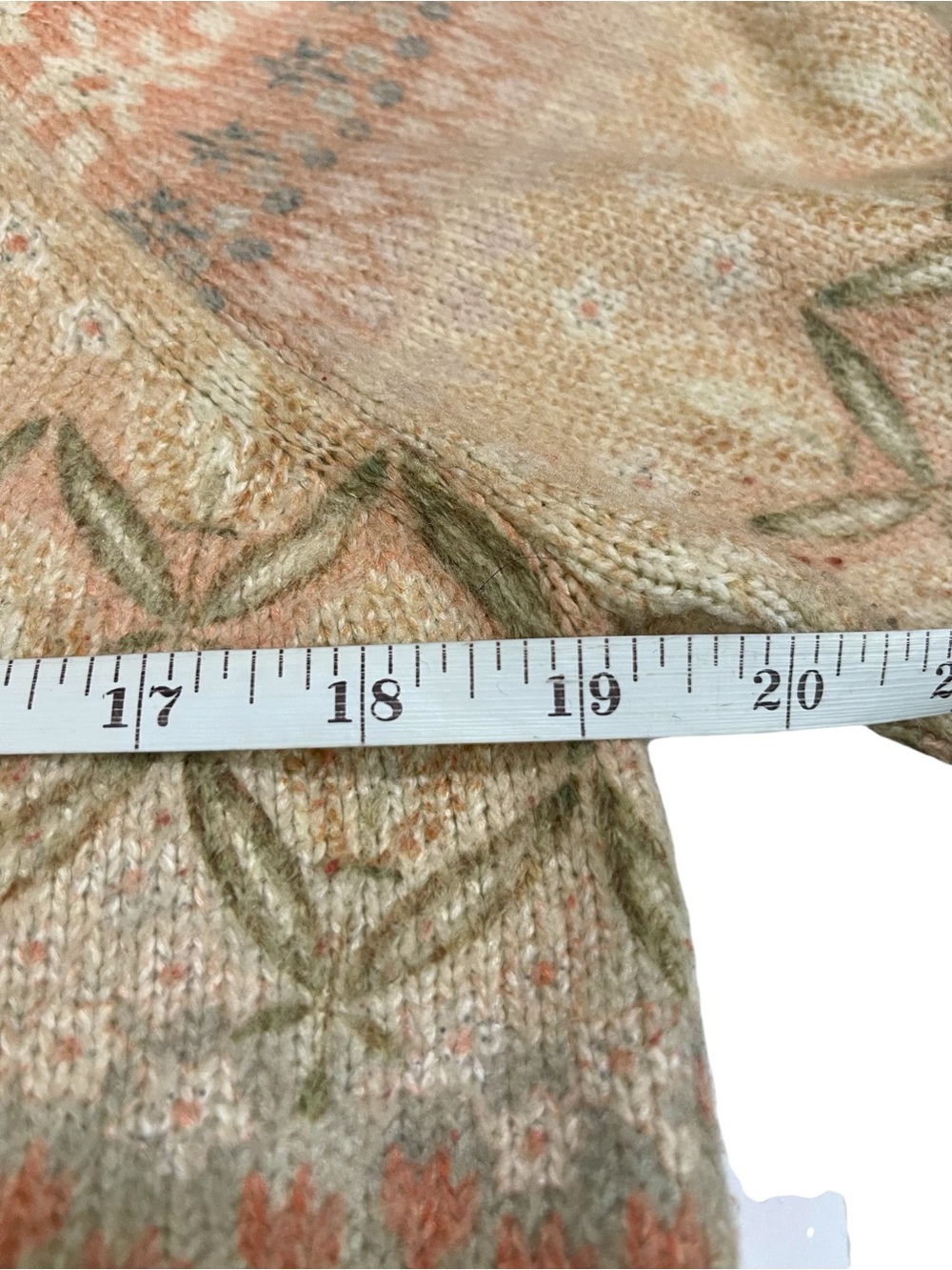 Anthropologie Fair Isle Nordic Sweater Medium Boho Cottagecore - Picture 4 of 8